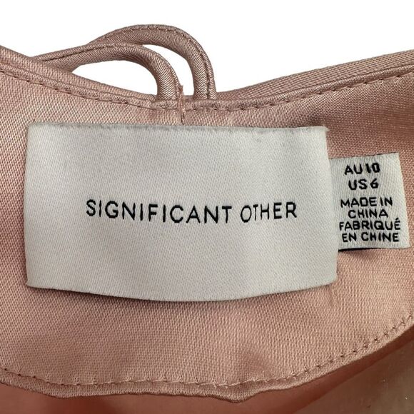 Significant Other Vienna Satin Open Back Blush Pink Midi Dress Size US 6 AU 10‎ - Picture 5 of 11